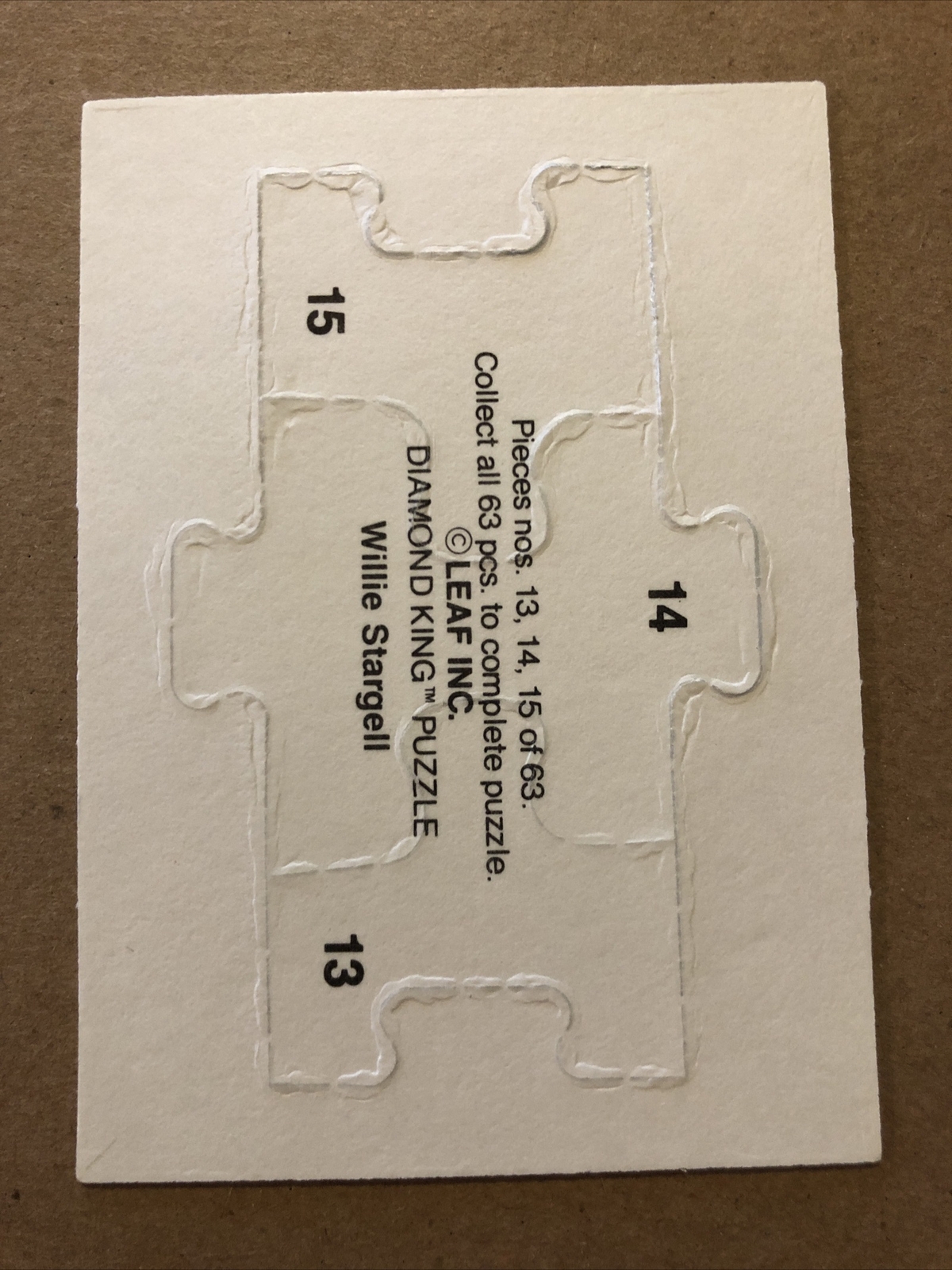 1991 Donruss Diamond King Puzzle 13, 14, 15 Willie Stargell Baseball