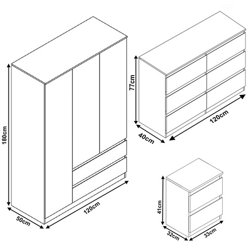 Bedroom Furniture Set High Gloss Wardrobe Chest of Drawers Bedside Cabinet Table - Picture 107 of 107