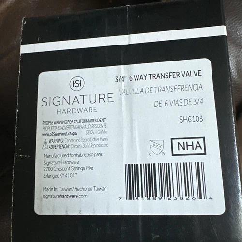 Signature Hardware 3/4" 6 Way Transfer Valve SH6103 - Picture 5 of 5