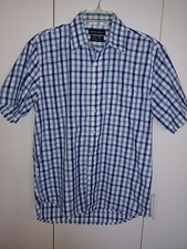 ALBERTO CARDINALI EASY CARE CLASSIC FIT MEN'S SS PLAID SHIRT-L 16/16.5 -NWOT