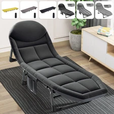 Folding Camping Cot W/ Side Pocket Heavy Duty Oxford for Outdoor Travel Camping 