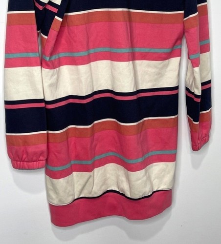 Columbia Trek Hoodie Dress Bright Pink Blue Striped Size M - Picture 8 of 9