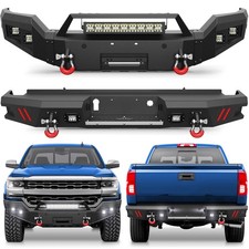 Front /rear Bumper For 2016 2017 2018 Chevy Silverado 1500 W/winch Plate +lights