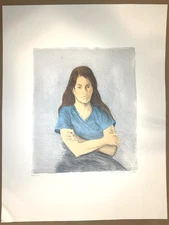 Raphael Soyer-70s Lithograph–Seated Woman–Signed LTD Edition-NYC Social Realism