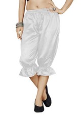 White Women Satin Victorian Bloomers Gothic Renaissance Pantaloons Dress