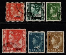 Netherlands Indies 1947 Wilhelmina Def. Optd. 1947, Part Set excl. 50c [Used]