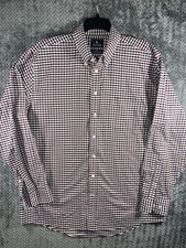 Stafford Travel Wrinkle Free Oxford Regular Fit 17.5 36/37 Red White Blue Check