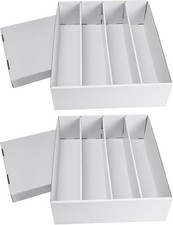 2-Pack 3200 Count Trading Card Storage Box, 4 Row Cardboard Card Boxes with Divi