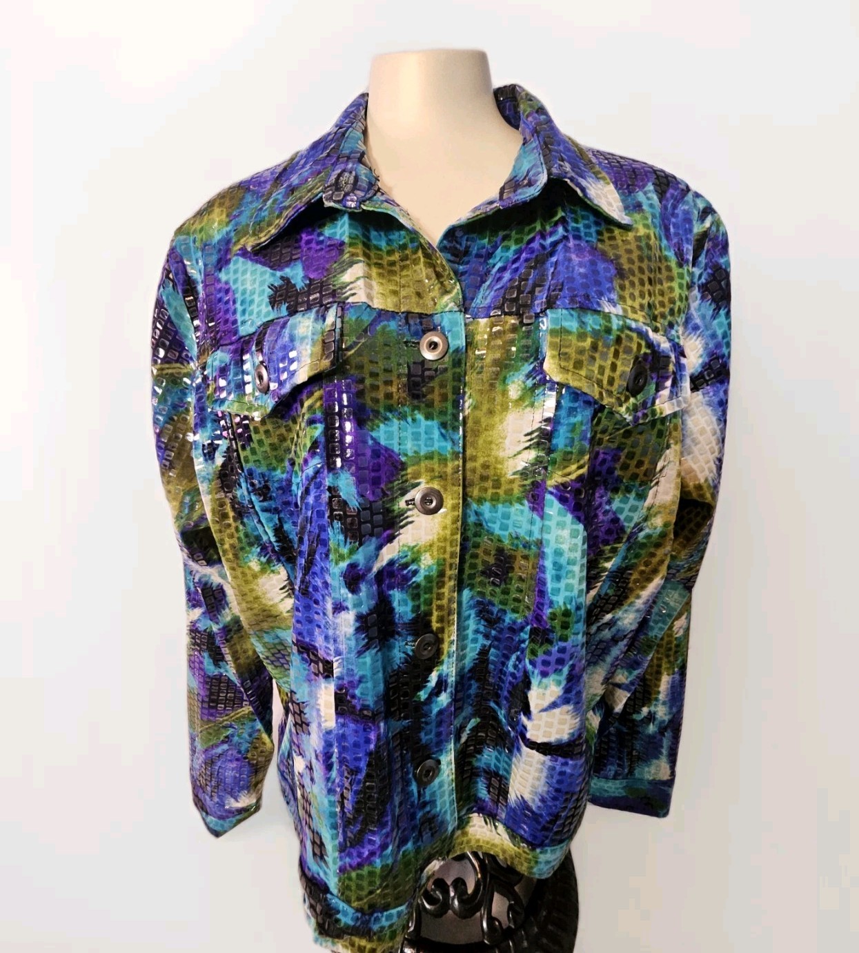 Notations Blazer Jacket Womens Large Button Up  P… - image 2