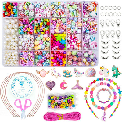 Kinder Zum Selbermachen Perlen für Schmuck Armband Halsketten Schnur Herstellung Kit, Friendshi