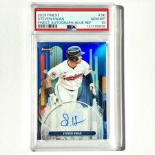 STEVEN KWAN 2025 Topps Finest Auto Blue Refractor /99 Guardians PSA 10