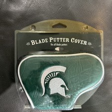 NCAA Michigan State Spartans Golf Blade Putter Cover Green White Embroidery