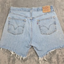 levis 501 cut off shorts Vintage Button Fly mens 36 90's Y2K Thrashed