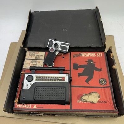 コレクション 1839 G.BRITAIN 3P MS 64 1964 Mattel Agent Zero M Weapons Set- Snap Shot, Radio Rifle w/Box