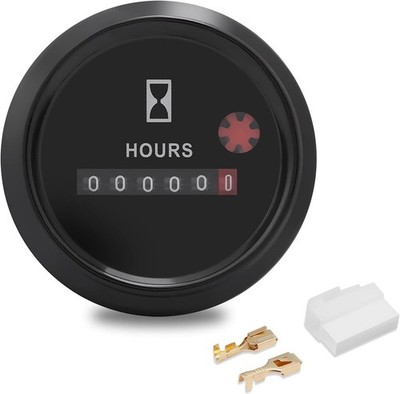 AC 12V to 36V Round Quartz Hour Meter Gauge,Mechanical Hour Meter,Waterproo...