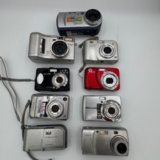 Vintage Digital Camera Lot Sony HP Minolta Fujifilm Olympus Parts  Repair 9pc