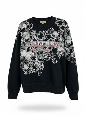 Burberry Sweatshirt M mens Doodle print jersey black squiggles