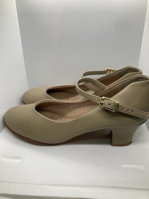 Capezio Tan Character Dance Shoes Womens 5 Mary Jane Theater Stage Low Heel 550