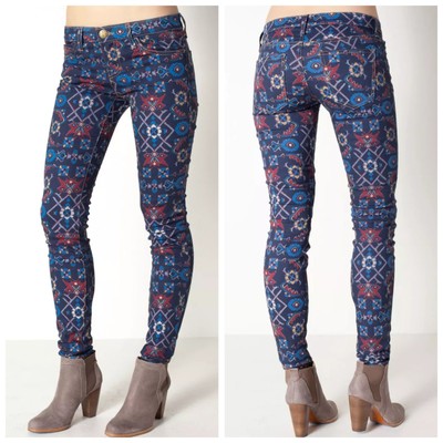 Current Elliot Womens 0/25 Midnight Tapestry Low Rise Skinny Ankle Crop Jeans