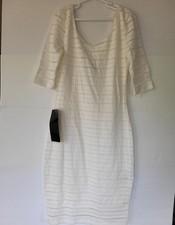 Vestido para mujer Bebe Bang Boheme tejido ojales talla XS color perla