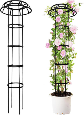65-Inch Garden Trellis for Climbing Plants,Heavy-Duty Metal Obelisk with Mushroo
