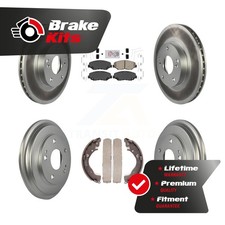 Front Rear Disc Brake Rotors Ceramic Pad Coat Drum Kit For 2013-2015 Honda Civic