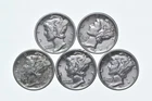 High Grade Lot 1936 1938 1936 1939 1937 Mercury Dime Collection *583