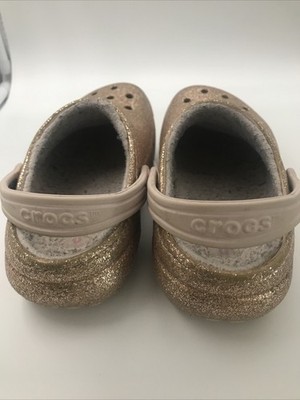 Crocs gold Glitzer in Größe 29-30 ( C12 Kids) gefüttert
