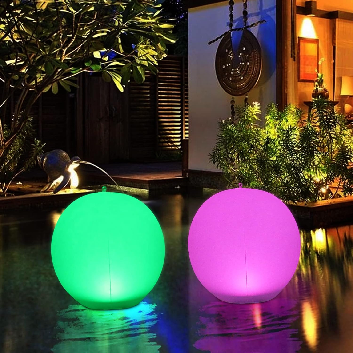 Luci Galleggianti Piscina Solari 14 Pollici IP68 | Sfere LED RGB