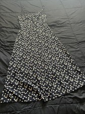 SHEIN Black Floral Strappy Sleeveless Sundress Women's Size S
