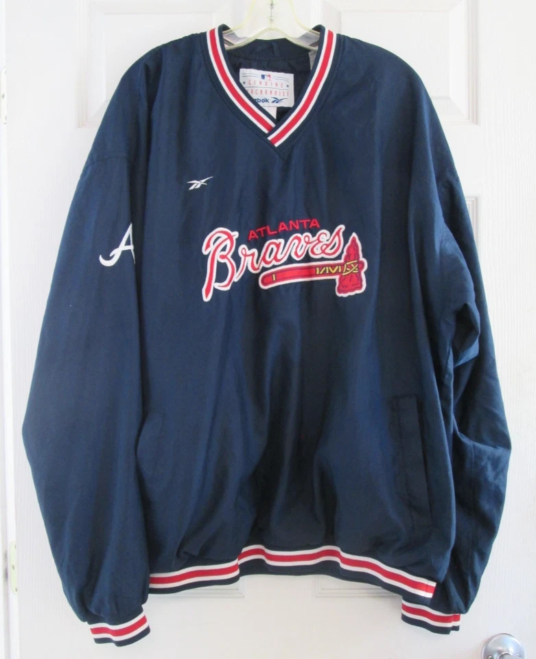 De Colección Reebok Atlanta Braves Pullover Chaqueta Cortavientos Sudadera Para Hombre Talla XXL Foto 2 de 4