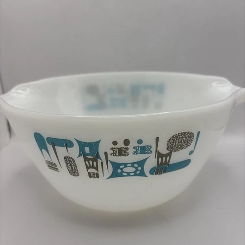 Vintage Fire King Blue Heaven 2 Quart Mixing Bowl Mid Century Atomic