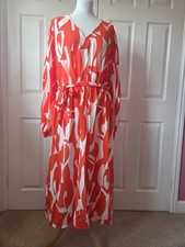 Et Vous Orange Maxi Dress. Size: 18. Long Sleeve.