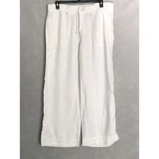 Lauren Ralph Lauren Wide Leg Pant Women's Size 16 Linen Drawstring White NEW