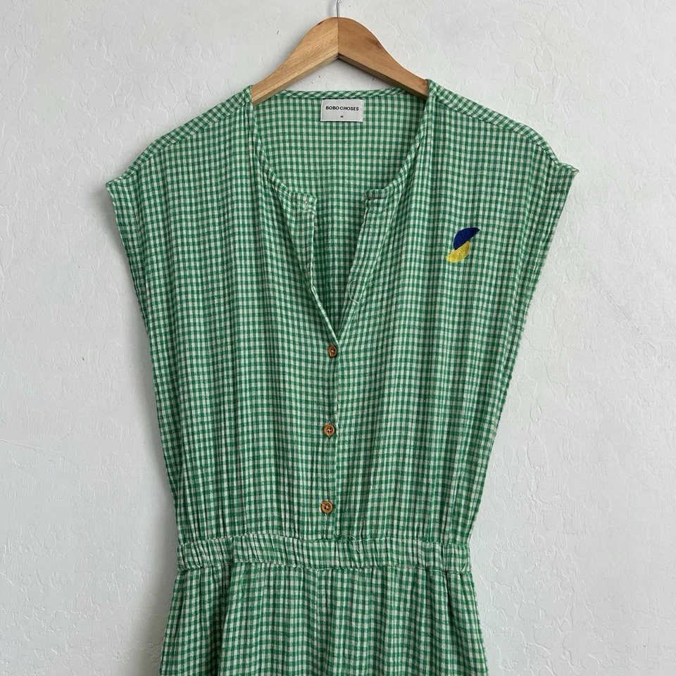 Mono Bobo Choses M Mezcla de Lino Bolsillos Recortados Cintura Elástica Verde Guinga Foto 2 de 4