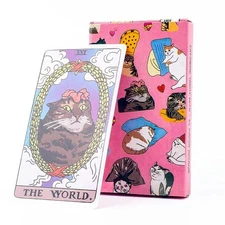 Cat Meme Tarot Deck 22 Major Arcana Cute Kawaii Witchy Cat Cards 10.3x6cm