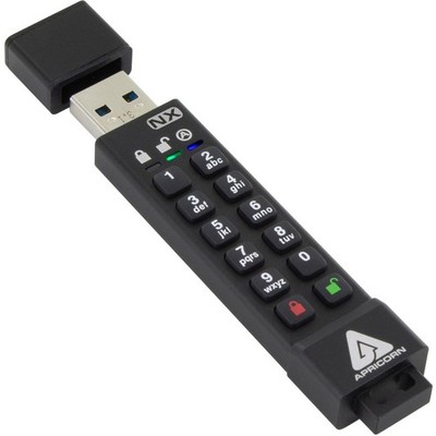 Apricon Aegis Secure Key 3NX: Software-Free AES XTS Encrypted USB 32 GB - Black