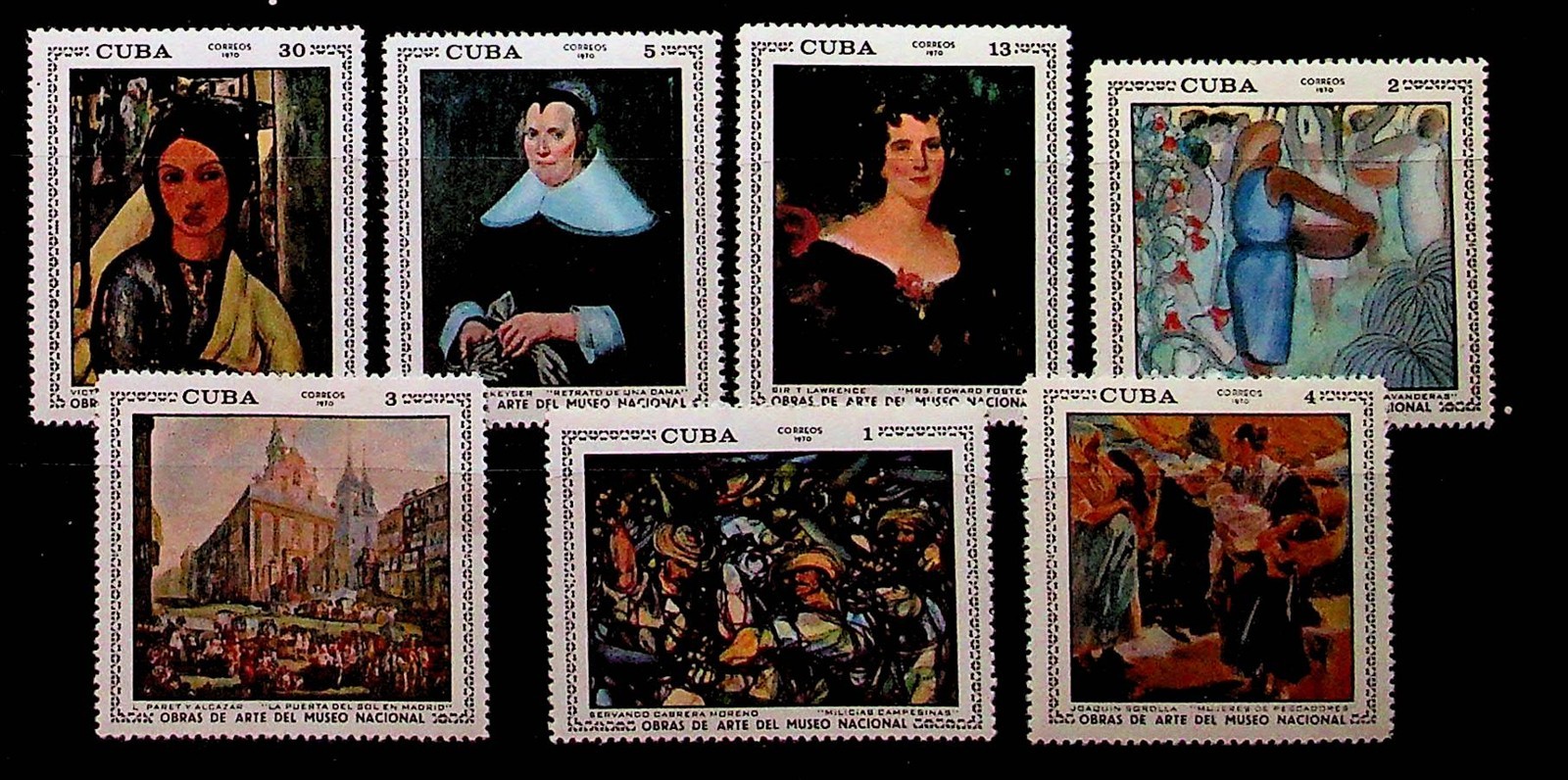 CENTRAL AMERICA Sc 1547-53 NH ISSUE OF 1970 - ART