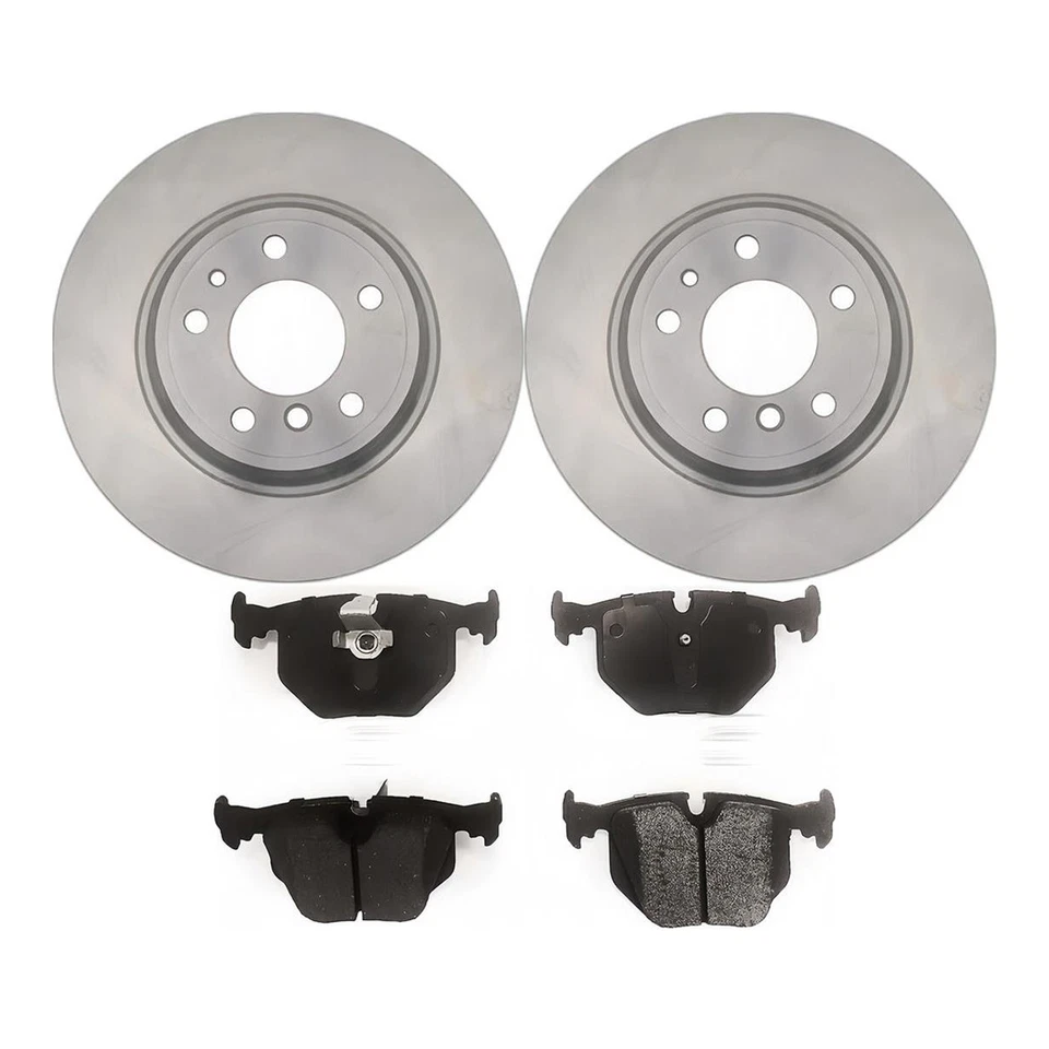 Rear Disc Brake Rotors Brake Pads Fits 2000 2001 1995 1997 1998 1999 BMW 740i - Image 2 of 4