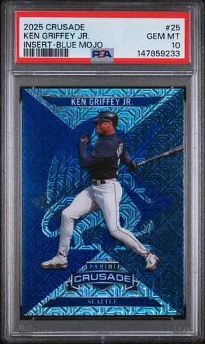 2025 Panini Crusade Crusade Inserts #25 Ken Griffey Jr. Insert-Blue Mojo PSA 10