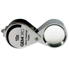 GemOro 10x Hastings Triplet Jewelers Loupe Magnifier Chrome Jewelry Eye Loop