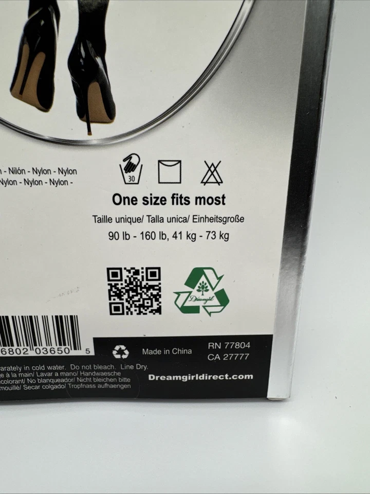 Dreamgirl Pantimedias Transparentes Hasta el Muslo Medias Nylon Conjunto De 2 Negras Foto 3 de 4