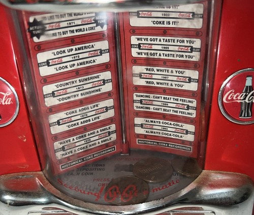 VTG Coca-Cola Tabletop Jukebox Collectible Bank Seeburg Wall-o-Matic Non Working - Picture 4 of 14