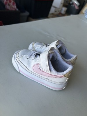 Nike Court Legacy Todder/Babygirl Sneakers Hook Loop White Pink Foam DA5382-115