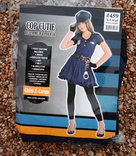 Cop Cutie Girl's Police Costume Size XL 7-PC Outfit w/Handcuffs  More. NEW 