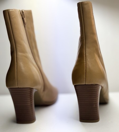 Apostrophe JESSIE Genuine Leather Bootie 7M Beige Camel New with Defects NOS - Picture 5 of 20