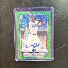 Topps 2026 Bowman Chrome Andrew Salas Green Refractor /99 Auto Rookie Marlins