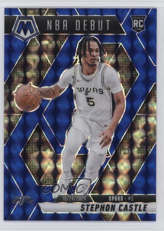2024-25 Panini Mosaic NBA Debut Blue Prizm 55/199 Stephon Castle #267 1oa8