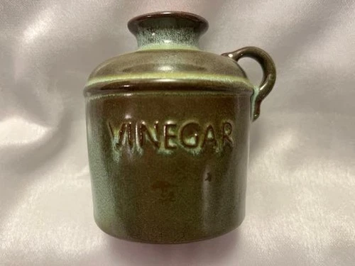 Vintage Frankoma Small Vinegar Jug w/Cork Top 3.5" by 3.5" Prairie Green