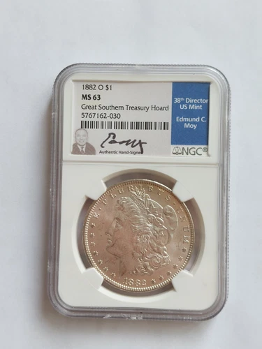 1882-O Morgan Dollar $1 NGC MS63 Great Southern Treasury Hoard Edmund C. Moy